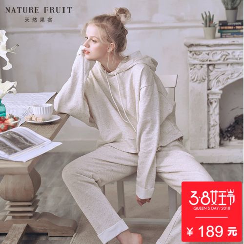 Pyjama pour femme NATURE FRUITS NATURELS en Coton à manches longues - Ref 2991155