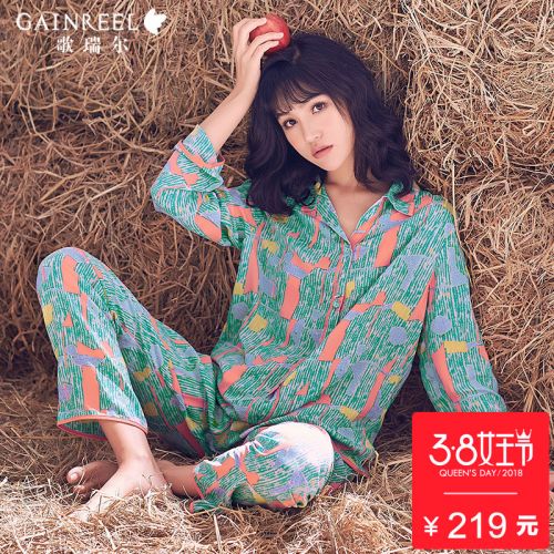 Pyjama pour femme GAINREEL en Viscose à manches longues - Ref 2991168