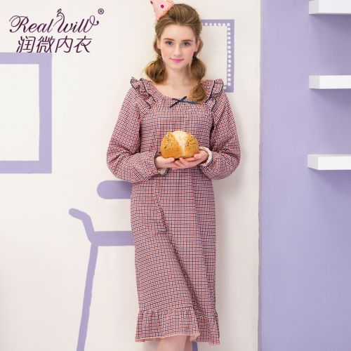 Pyjama pour femme REALWILL en Coton à manches longues - Ref 2991333