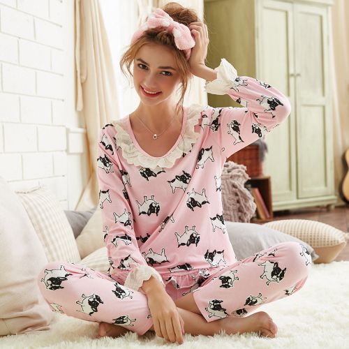 Pyjama pour femme en Coton à manches longues - Ref 2991357