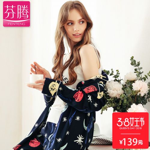 Pyjama pour femme en Coton à manches longues - Ref 2991687