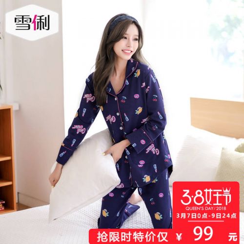 Pyjama pour femme en Coton à manches longues - Ref 2991758