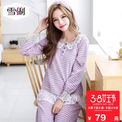 Pyjama pour femme en Coton à manches longues - Ref 2991826