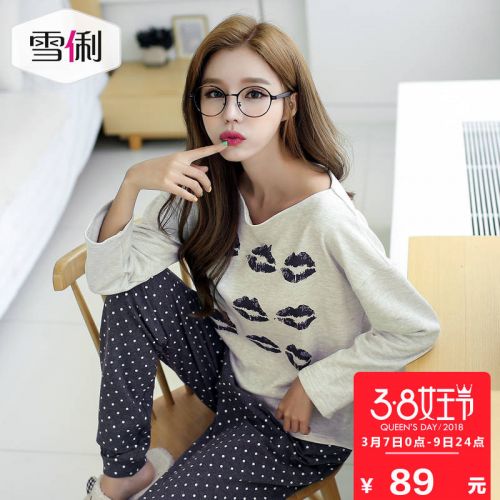 Pyjama pour femme en Coton à manches longues - Ref 2991836