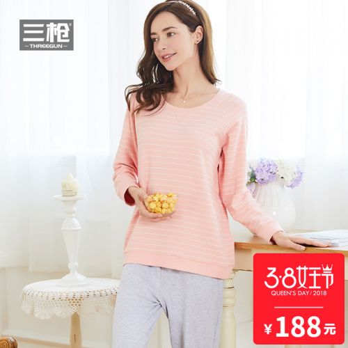 Pyjama pour femme THREEGUN en Coton à manches longues - Ref 2992125