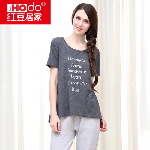 Pyjama pour femme HODOHOME en Coton à manche courte - Ref 2992180