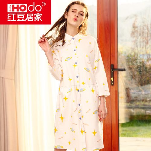 Pyjama pour femme HODOHOME en Coton à neuf manches - Ref 2992193