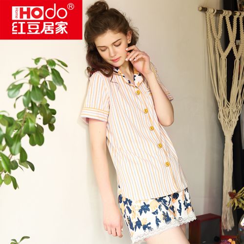 Pyjama pour femme HODOHOME en Coton à manche courte - Ref 2992205