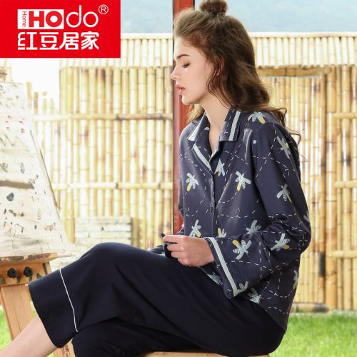 Pyjama pour femme HODOHOME en Coton à manches longues - Ref 2992234