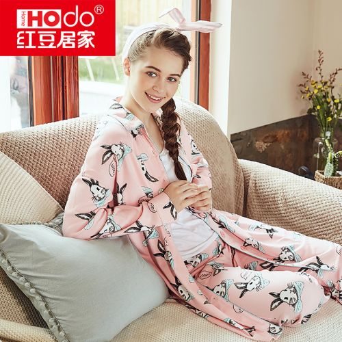 Pyjama pour femme HODOHOME en Coton à manches longues - Ref 2992259