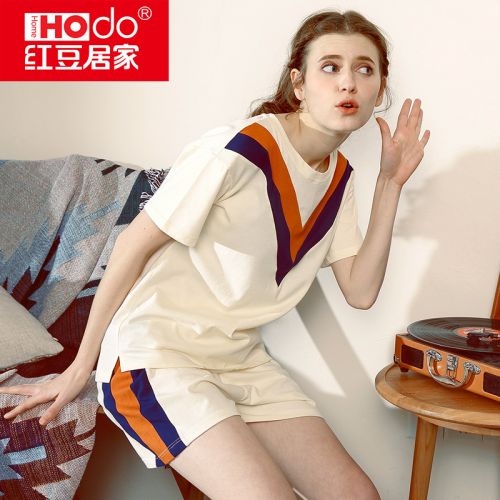 Pyjama pour femme HODOHOME en Coton à manche courte - Ref 2992303