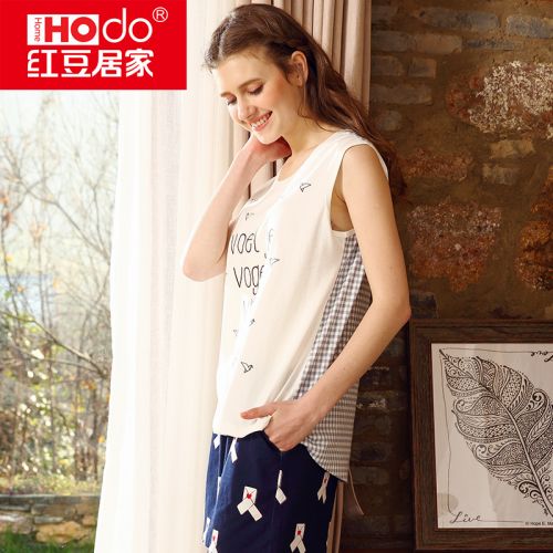 Pyjama pour femme HODOHOME en Coton à sans manches - Ref 2992304