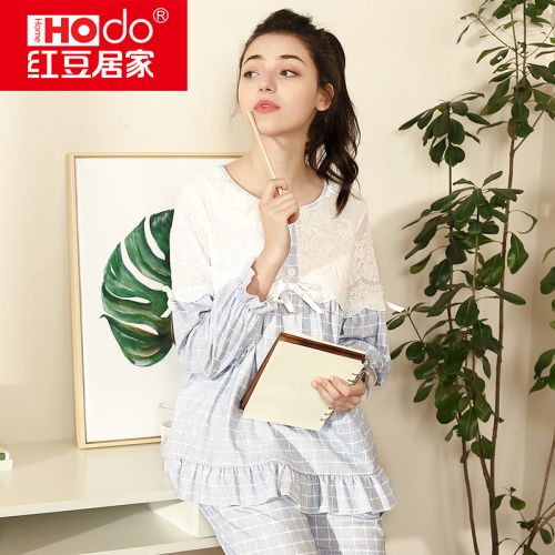 Pyjama pour femme HODOHOME en Coton à manches longues - Ref 2992314