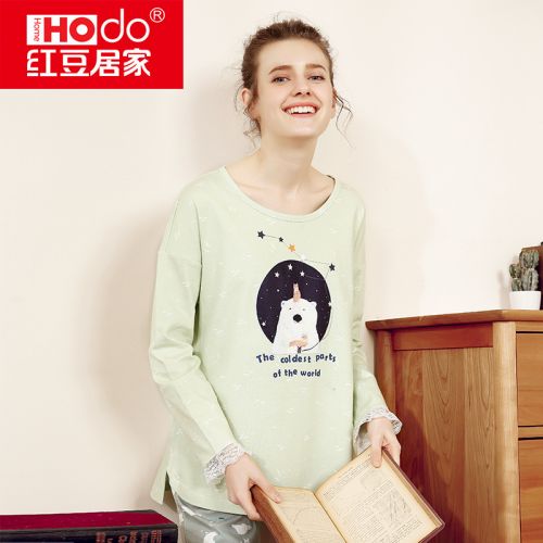 Pyjama pour femme HODOHOME en Coton à manches longues - Ref 2992346