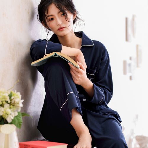 Pyjama pour femme en Coton à manches longues - Ref 2992410