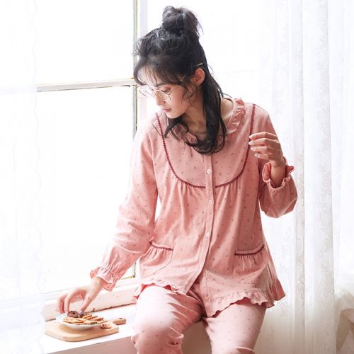 Pyjama pour femme en Coton à manches longues - Ref 2992426