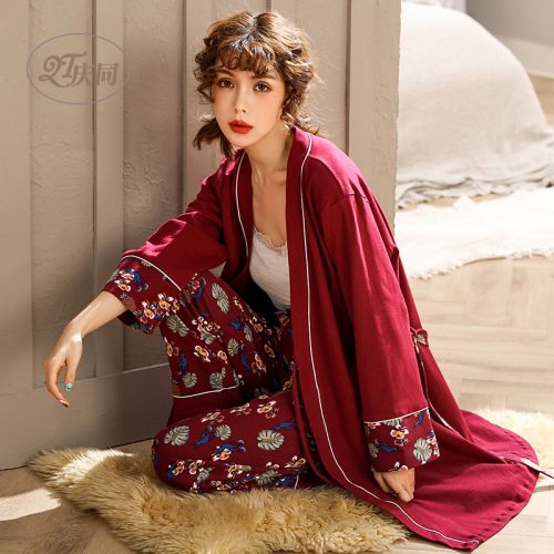 Pyjama pour femme en Coton à manches longues - Ref 2992427