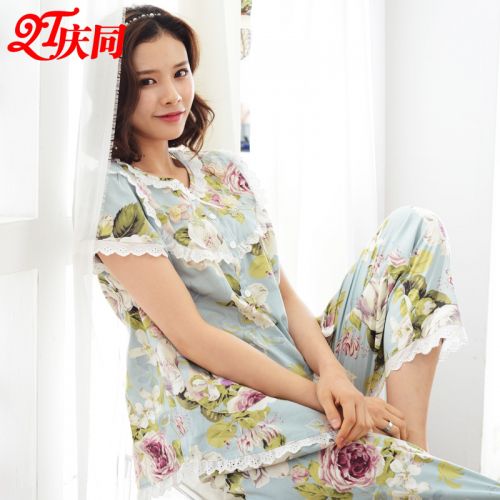Pyjama pour femme en Coton à manche courte - Ref 2992440