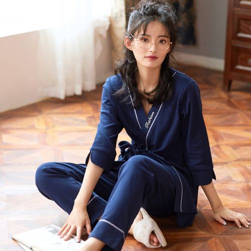 Pyjama pour femme en Coton à manches longues - Ref 2992466