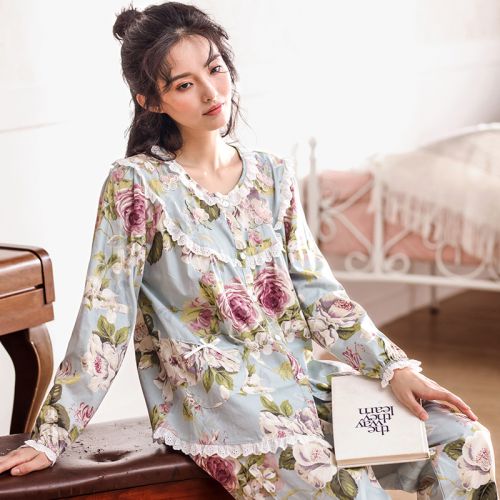Pyjama pour femme en Coton à manches longues - Ref 2992467