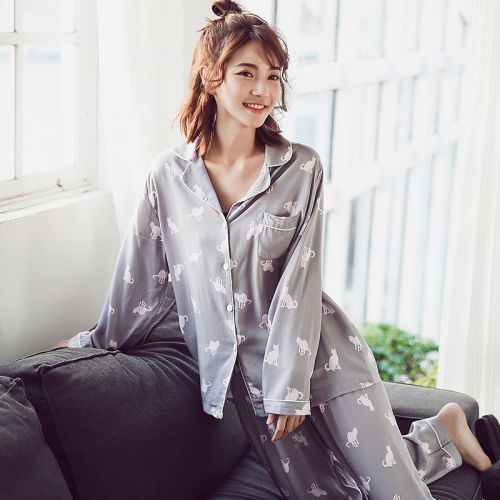 Pyjama pour femme VICTORIA S MODELE LA DE en Coton à manches longues - Ref 2992497