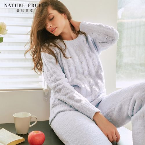 Pyjama pour femme NATURE FRUITS NATURELS en Polyester à manches longues - Ref 2992546