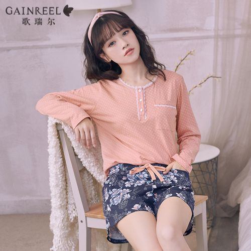 Pyjama pour femme GAINREEL en Coton à manches longues - Ref 2992575