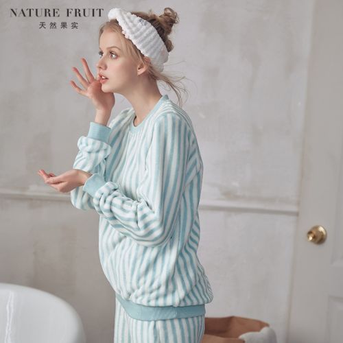 Pyjama pour femme NATURE FRUITS NATURELS en Polyester à manches longues - Ref 2992587