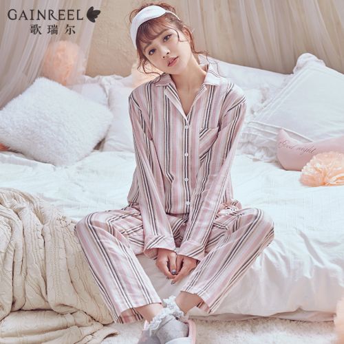 Pyjama pour femme GAINREEL en Coton à manches longues - Ref 2992590