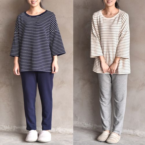 Pyjama pour femme en Coton à manches - Ref 2992780