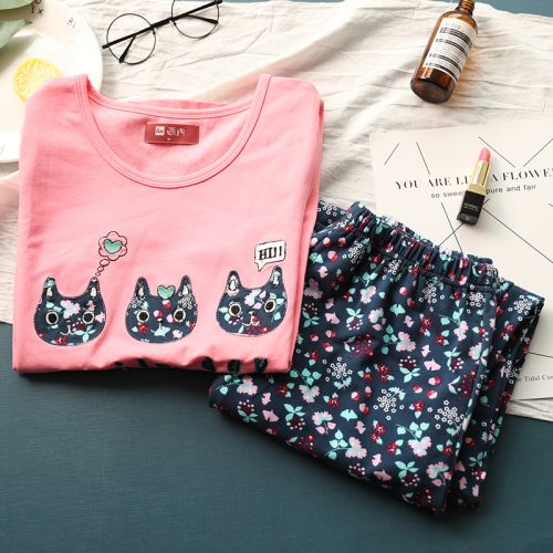 Pyjama pour femme en Coton à manches longues - Ref 2992865