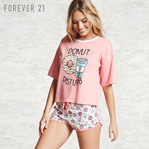 Pyjama pour femme FOREVER en Coton à manche courte - Ref 2992874