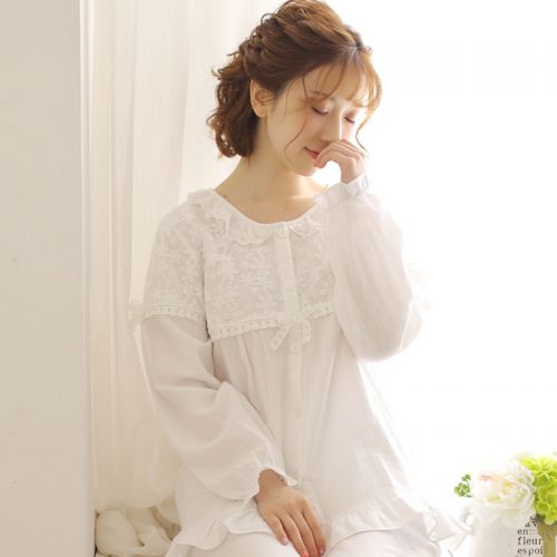 Pyjama pour femme en Coton à manches longues - Ref 2992965