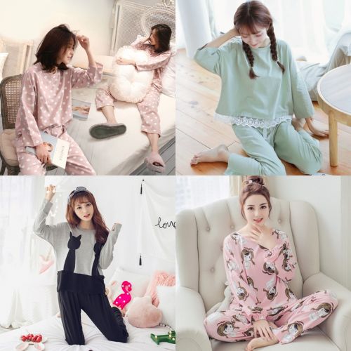 Pyjama pour femme en Coton à manches longues - Ref 2992968