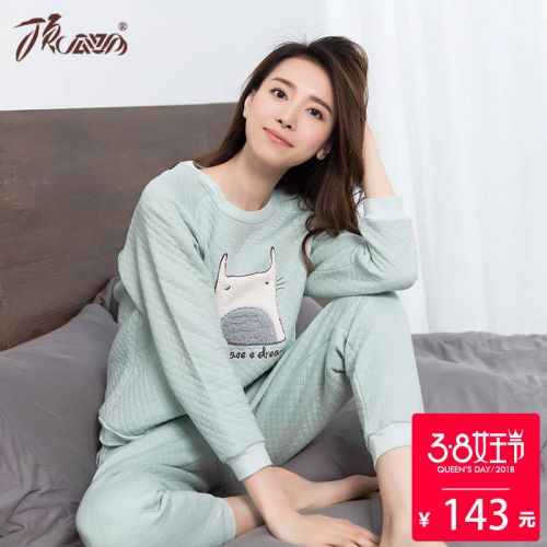 Pyjama pour femme en Coton à manches longues - Ref 2993044