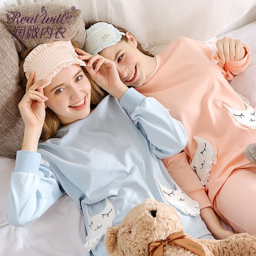 Pyjama pour femme REALWILL en Coton à manches longues - Ref 2993065