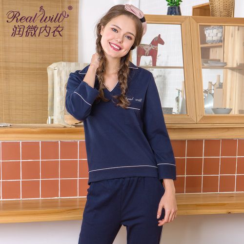 Pyjama pour femme REALWILL en Coton à manches longues - Ref 2993069