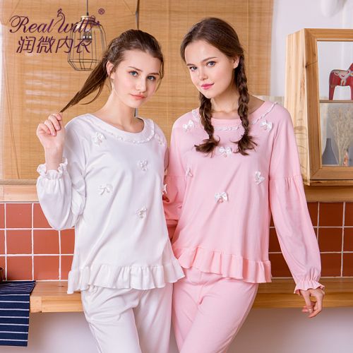 Pyjama pour femme REALWILL en Coton à manches longues - Ref 2993070