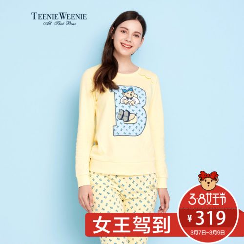 Pyjama pour femme TEENIE WEENIE en Coton à manches longues - Ref 2993099