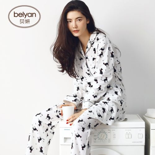 Pyjama pour femme en Coton à manches longues - Ref 2993157