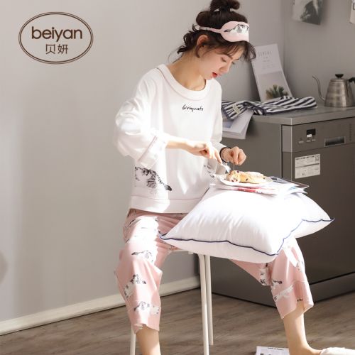 Pyjama pour femme en Coton à neuf manches - Ref 2993159