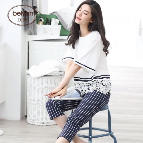 Pyjama pour femme en Coton à manchon moyen - Ref 2993177