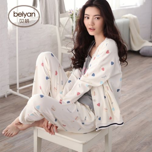 Pyjama pour femme en Coton à manches longues - Ref 2993181