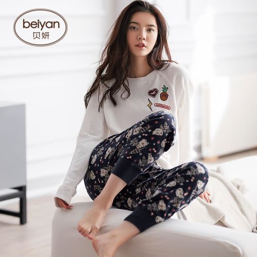 Pyjama pour femme en Coton à manches longues - Ref 2993186