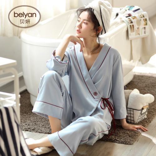 Pyjama pour femme en Coton à neuf manches - Ref 2993196