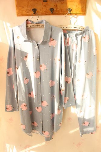Pyjama pour femme en Coton à manches longues - Ref 2993315