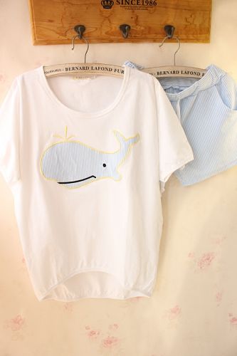 Pyjama pour femme en Coton à manche courte - Ref 2993317