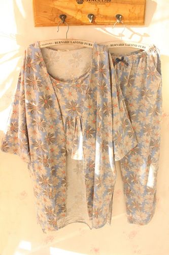 Pyjama pour femme en Coton à neuf manches - Ref 2993319