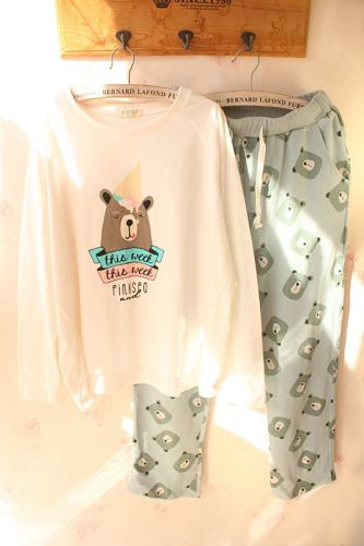 Pyjama pour femme en Coton à manches longues - Ref 2993371
