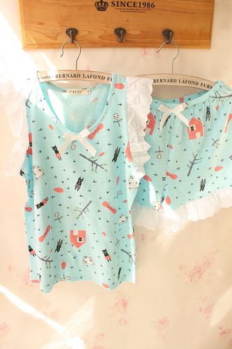 Pyjama pour femme en Coton à sans manches - Ref 2993378